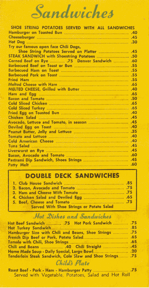 The Lighthouse Menu