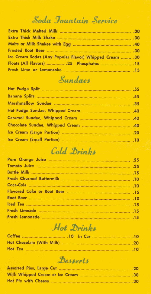 The Lighthouse Menu